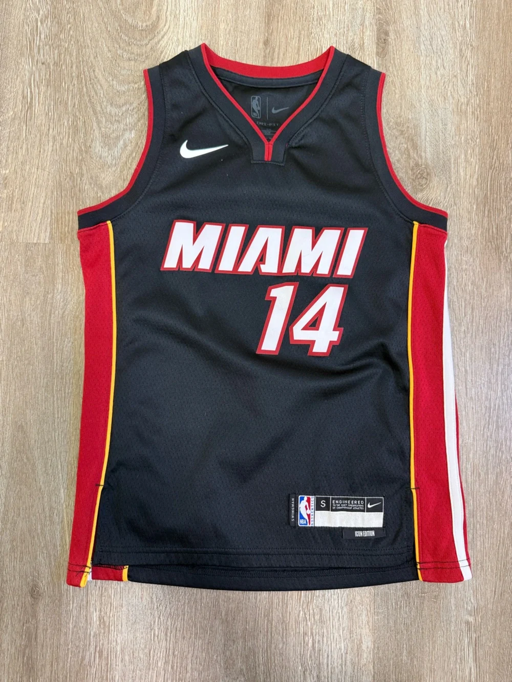 Nike Miami Heat Black Red Gold #14 Jersey